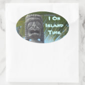 Island Time humor Hawaii tiki stickers (Tas)