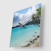 Island Time, Large Wall Clock Vierkante Klok (Hoek)