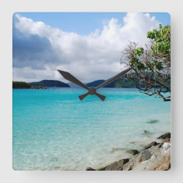 Island Time, Large Wall Clock Vierkante Klok