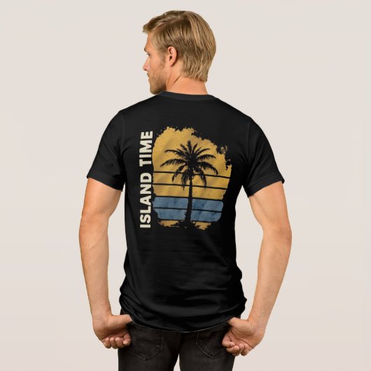 Island Time Palm Tree Tri-Blend T-shirt (Achterkant volledig)