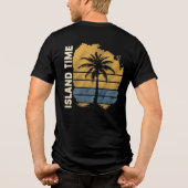 Island Time Palm Tree Tri-Blend T-shirt (Achterkant)