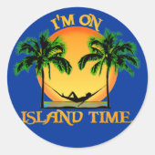 Island Time Ronde Sticker (Voorkant)