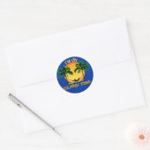 Island Time Ronde Sticker (Envelop)