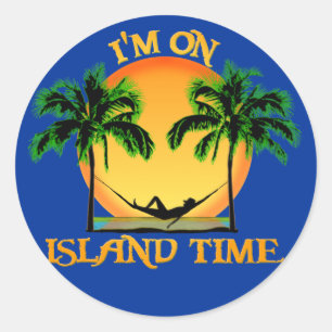 Island Time Ronde Sticker