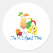 Island Time Ronde Sticker (Voorkant)