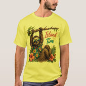 Island Time Sloth Tropische T-shirt (Voorkant)