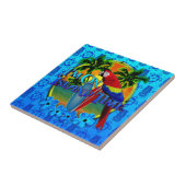 Island Time Sunset and Tikis Tegeltje (Zijkant)