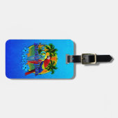 Island Time Sunset Bagagelabel (Voorkant horizontaal)