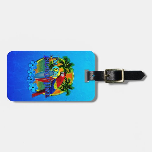 Island Time Sunset Bagagelabel (Voorkant horizontaal)