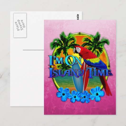 Island Time Sunset Briefkaart (Voorkant / Achterkant)