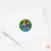 Island Time Sunset Ronde Sticker (Envelop)