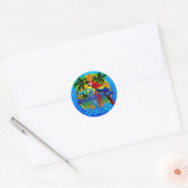 Island Time Sunset Ronde Sticker (Envelop)
