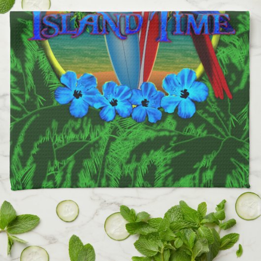 Island Time Sunset Theedoek (Gevouwen)