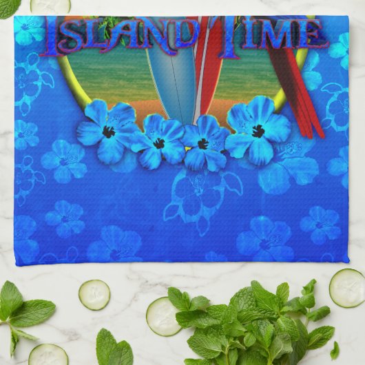 Island Time Sunset Theedoek (Gevouwen)