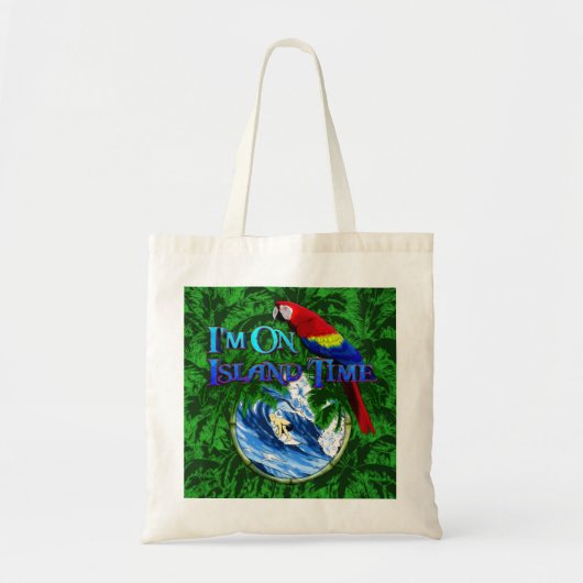 Island Time Surfing Palm Trees Tote Bag (Voorkant)