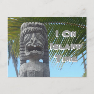 Island Time Tiki humor Hawaii briefkaart