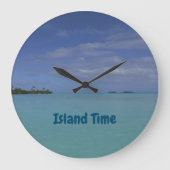 Island Time Tropical Beach Clock Grote Klok (Voorkant)