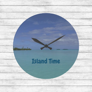 Island Time Tropical Beach Clock Grote Klok