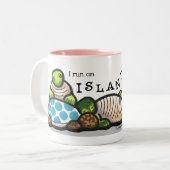 Island Time Turtles Tweekleurige Koffiemok (Voorkant links)