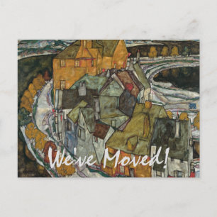 Island Town by Egon Schiele, Change of Address Aankondigingskaart