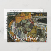Island Town by Egon Schiele, Change of Address Aankondigingskaart (Voorkant / Achterkant)