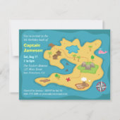 Island Treasure Map, Pirate Birthday Party Kaart (Voorkant)