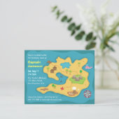 Island Treasure Map, Pirate Birthday Party Kaart (Staand voorkant)