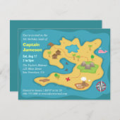 Island Treasure Map, Pirate Birthday Party Kaart (Voorkant / Achterkant)