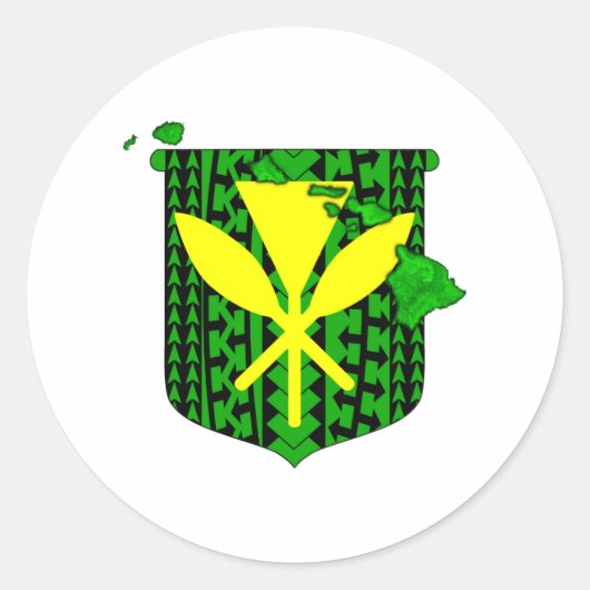 Island Tribal Kanaka Maoli Ronde Sticker (Voorkant)