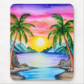 Island Tropical Beach Sunset Muismat (Voorkant)