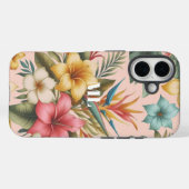 Island Tropical Flowers Monogram Design Case-Mate iPhone Case (Achterkant (horizontaal))