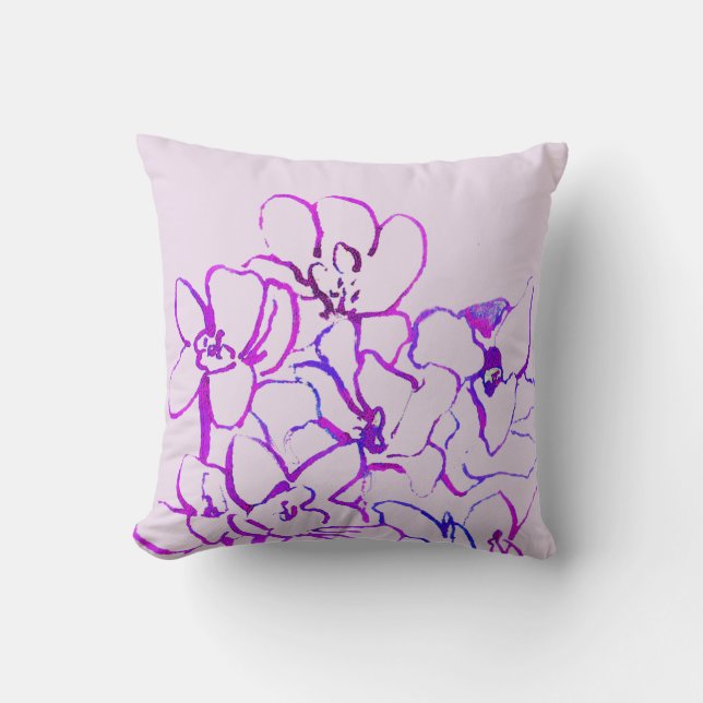 Island Tropical Orchid Pillow - Paars Kussen (Voorkant)