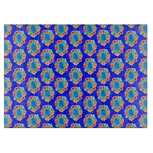 Island Tropical Sea Turtles Floral Snijplank (Voorkant)