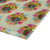 Island Tropical Sea Turtles Floral Snijplank (Hoek)