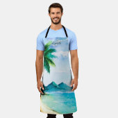 Island Tropische Waterverf Beach Schort (Gedragen)