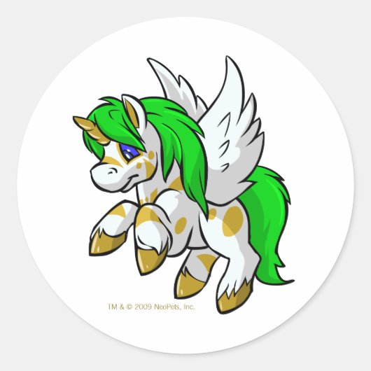 Island Uni vliegt over Mystery Island Ronde Sticker (Voorkant)