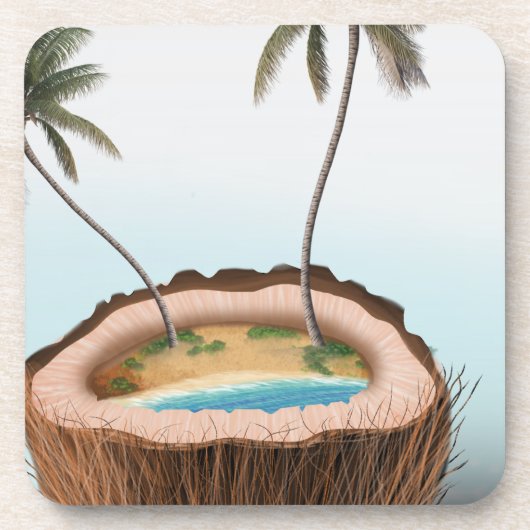 Island Vibes Coconut Onderzetter (Voorkant)