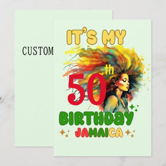 Island Vibes Jamaica Verjaardag Meisje Groep Match Kaart (Voorkant / Achterkant)