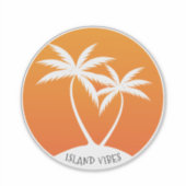 Island Vibes Swaying Palms en Sun Logo Sticker (Voorkant)