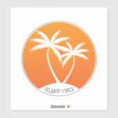 Island Vibes Swaying Palms en Sun Logo Sticker (Vel)