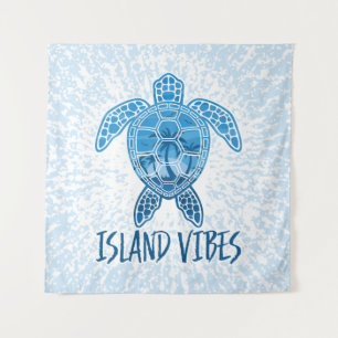 Island Vibes Tropical Sunset Zee Schildpad Ontwerp Wandkleed