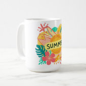 Island Vibes: Zomer T-Shirt Design Koffiemok (Voorkant links)