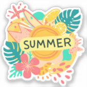 Island Vibes: Zomer T-Shirt Design Sticker (Voorkant)