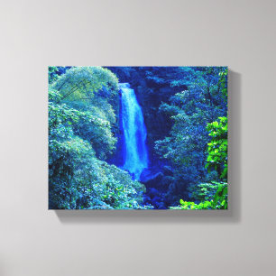 Island Waterfall Canvas Afdruk