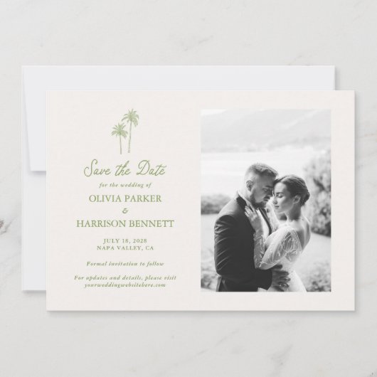 Island Wedding Photo Save the Date Kaart (Voorkant)