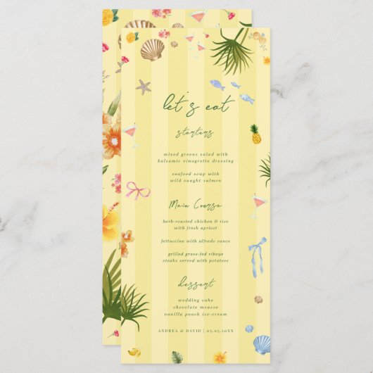 Island Yellow Wedding Menu (Voorkant / Achterkant)