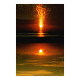 Island Zonsondergang Foto Afdruk