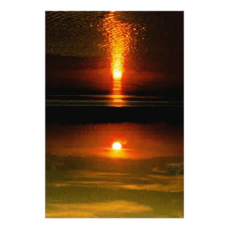 Island Zonsondergang Foto Afdruk