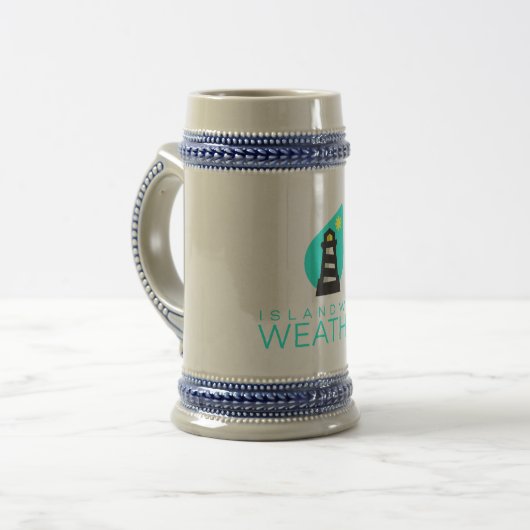 Islandbrede Weer Beer Stein Bierpul (Voorkant links)