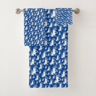 Islandpferdeherde blau bad handdoek